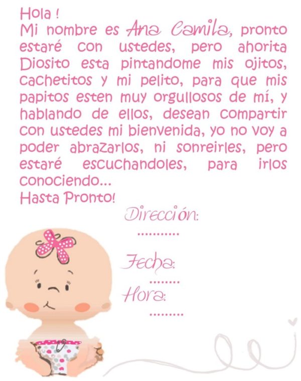INVITACIONES con Frases Bonitas para BABY SHOWER