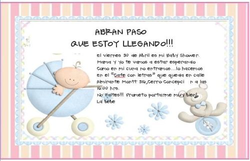 INVITACIONES con Frases Bonitas para BABY SHOWER