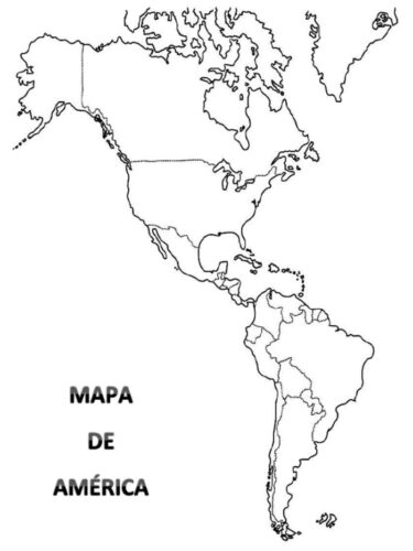 Mapa De América Para Colorear Imágenes Y Dibujos Del Continente Americano Para Imprimir 7033