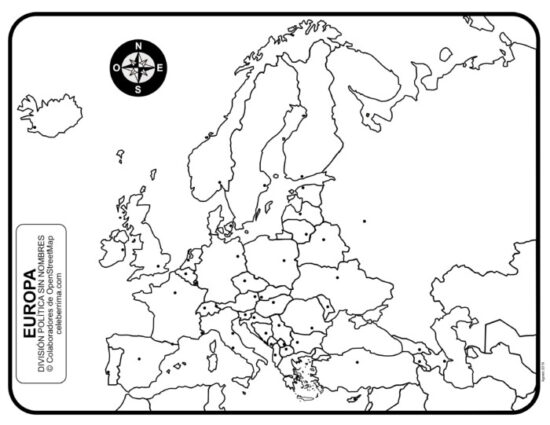 Mapa De Europa Para Colorear Imágenes Y Dibujos Del Continente Europeo Para Imprimir 2304