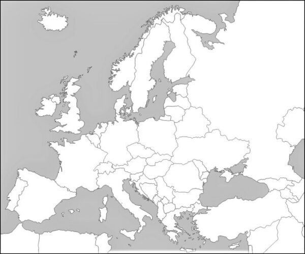 Mapa De Europa Para Colorear Imágenes Y Dibujos Del Continente Europeo Para Imprimir 2773